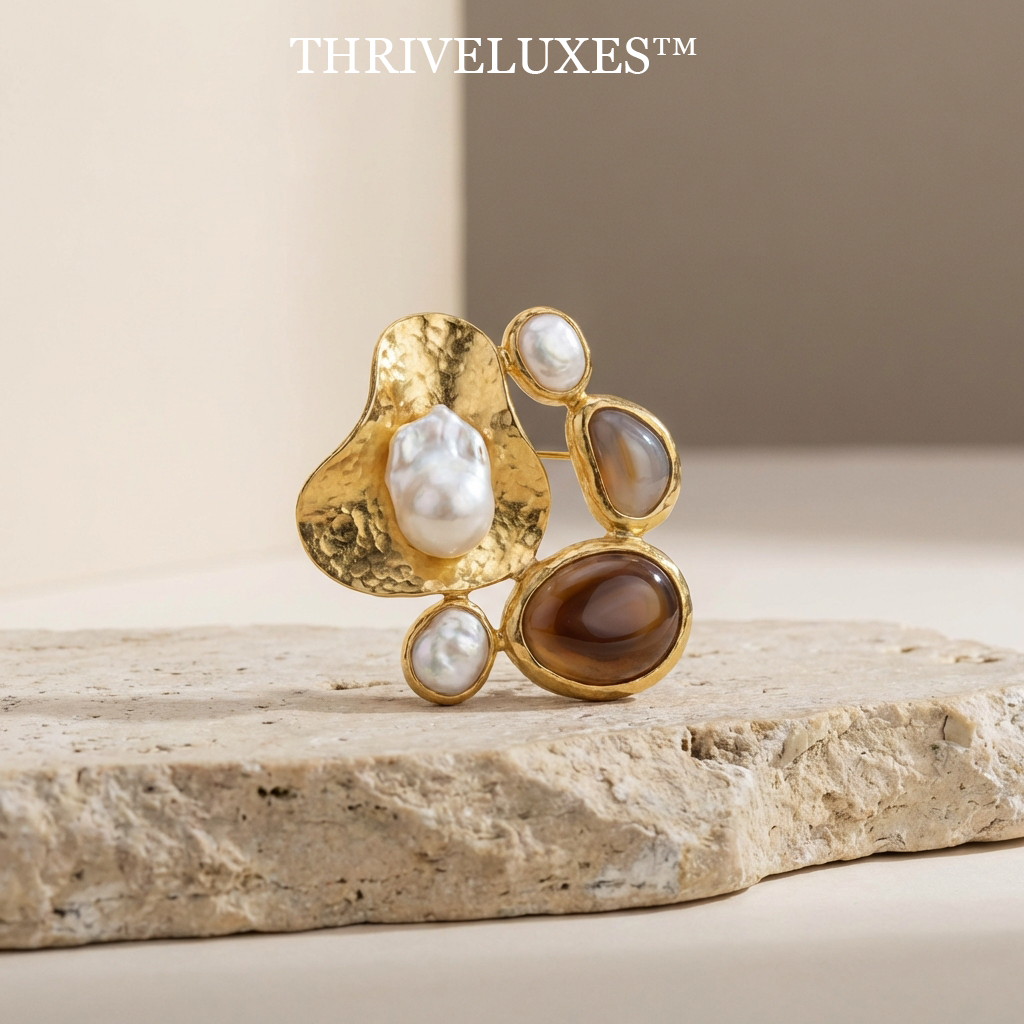 THE LITTORAL BLOOM BROOCH "Nature does not seek perfection; it seeks character. A wearable fragment of the shoreline, forged in gold and salt."